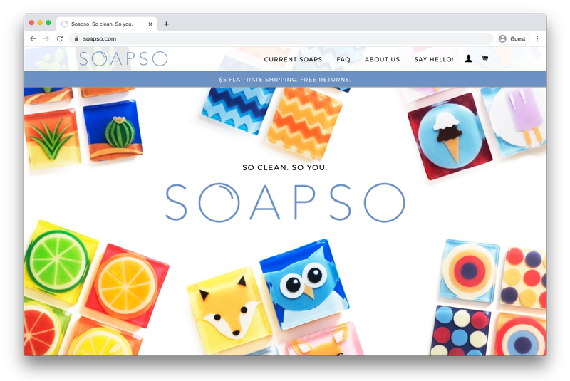 Soapso homepage